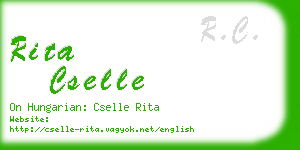 rita cselle business card